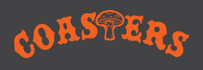 Coasters mushroom wordmark